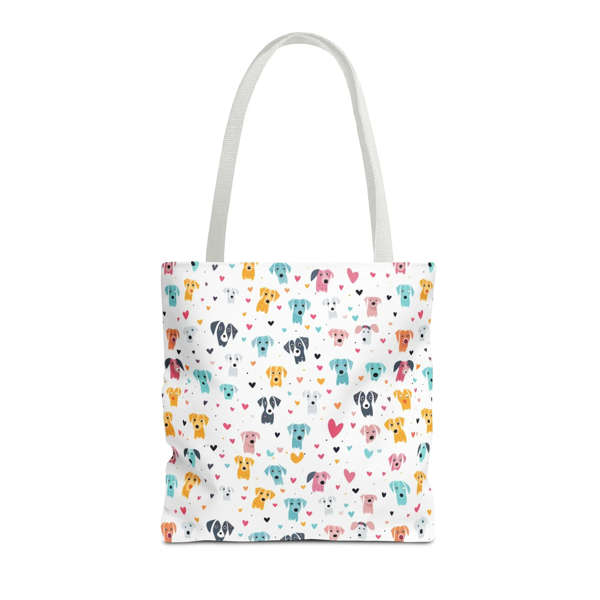 Hearts n' Pups Whimsical Dog Icon Themed Tote Bag