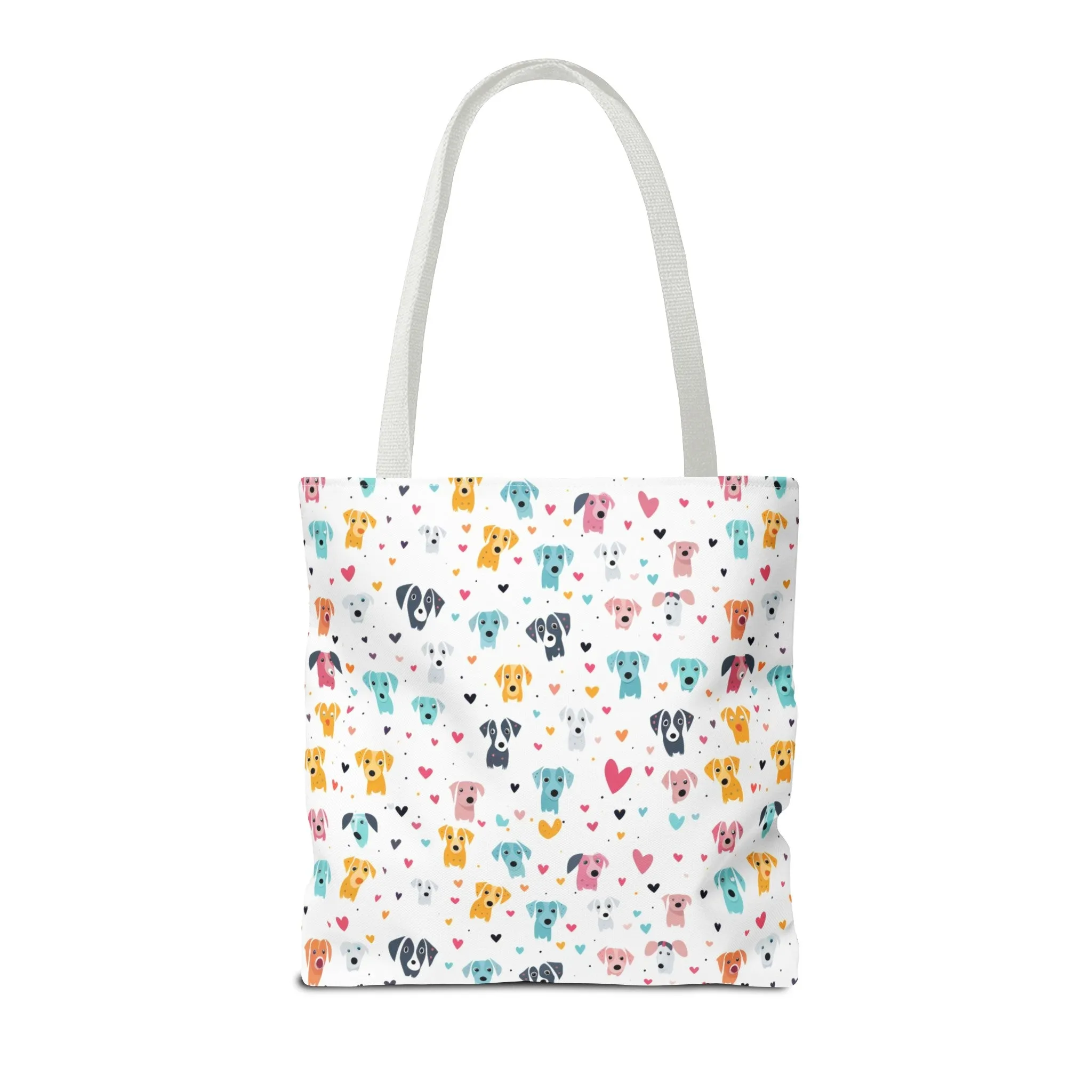 Hearts n' Pups Whimsical Dog Icon Themed Tote Bag