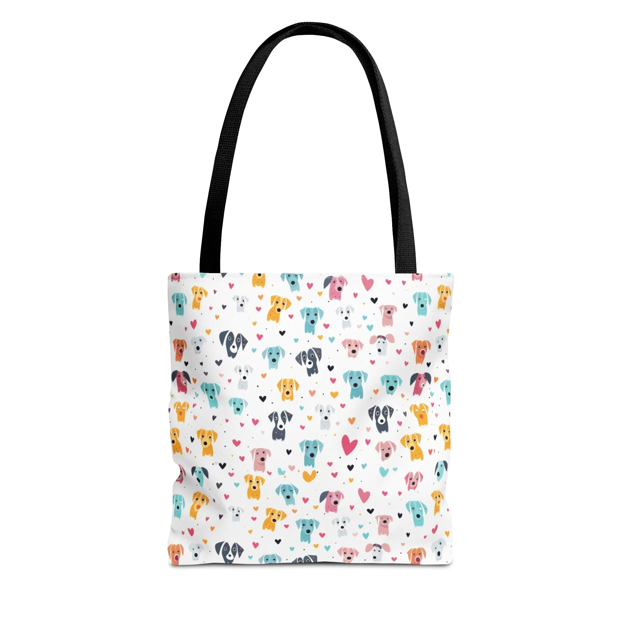 Hearts n' Pups Whimsical Dog Icon Themed Tote Bag