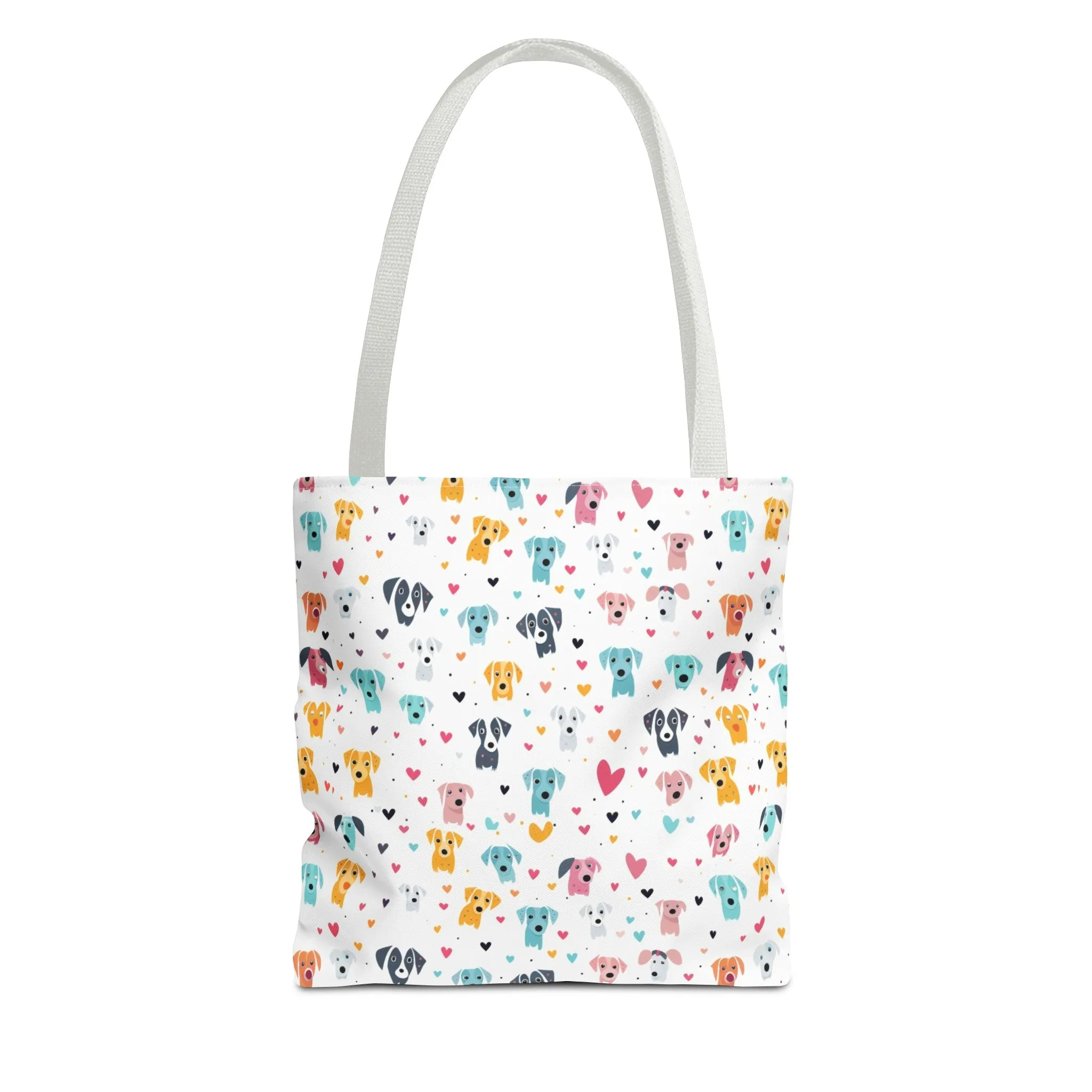 Hearts n' Pups Whimsical Dog Icon Themed Tote Bag