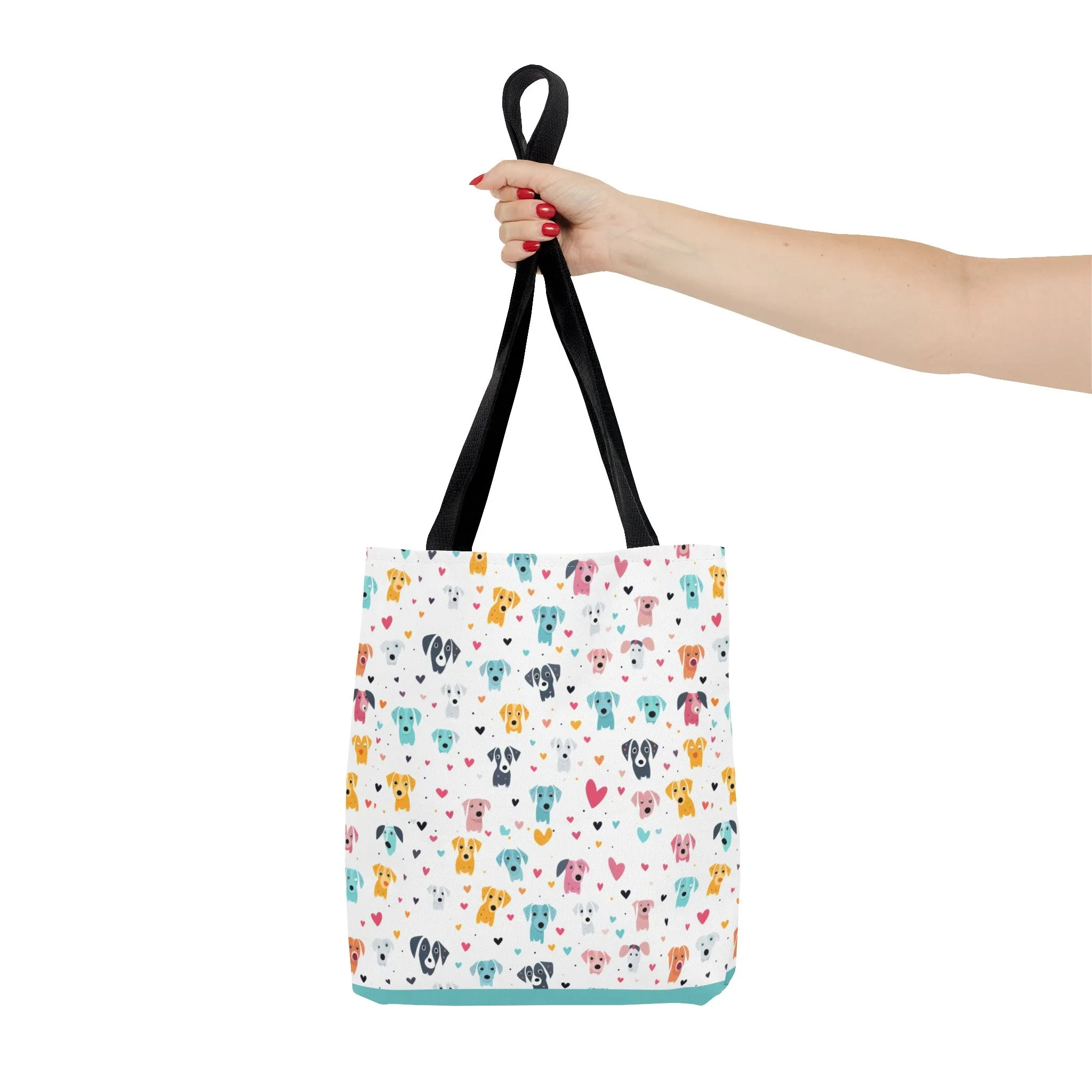 Hearts n' Pups Whimsical Dog Icon Themed Tote Bag