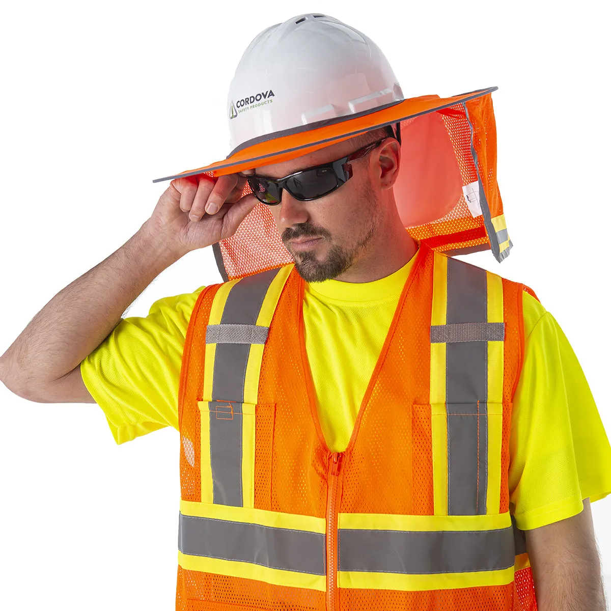 Hi-Vis Orange Polyester Mesh Neck Shade