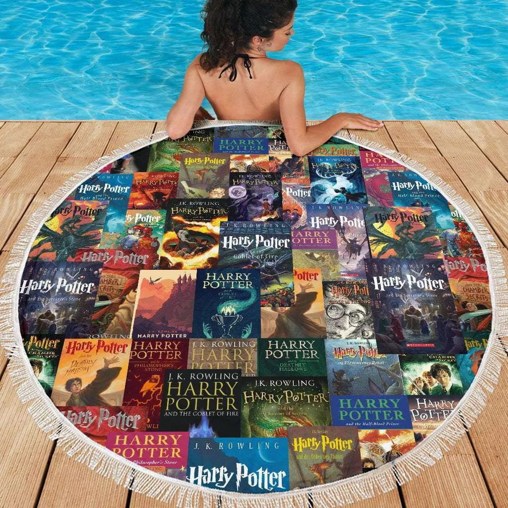 HP Book Covers Round Beach Blanket