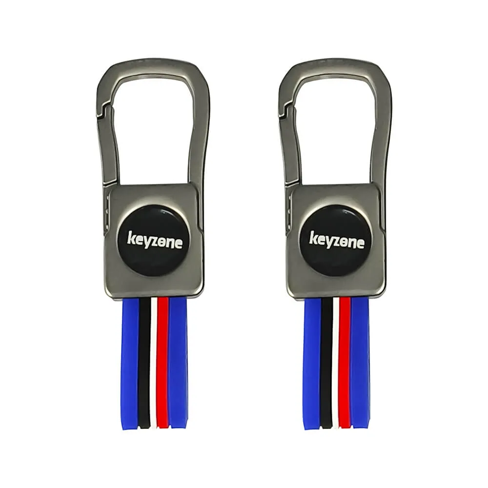 Keyzone pack of 2 metal striped keychain (KZMT_Packof2)