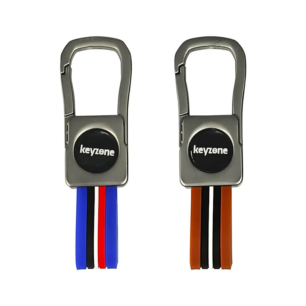 Keyzone pack of 2 metal striped keychain (KZMT_Packof2)