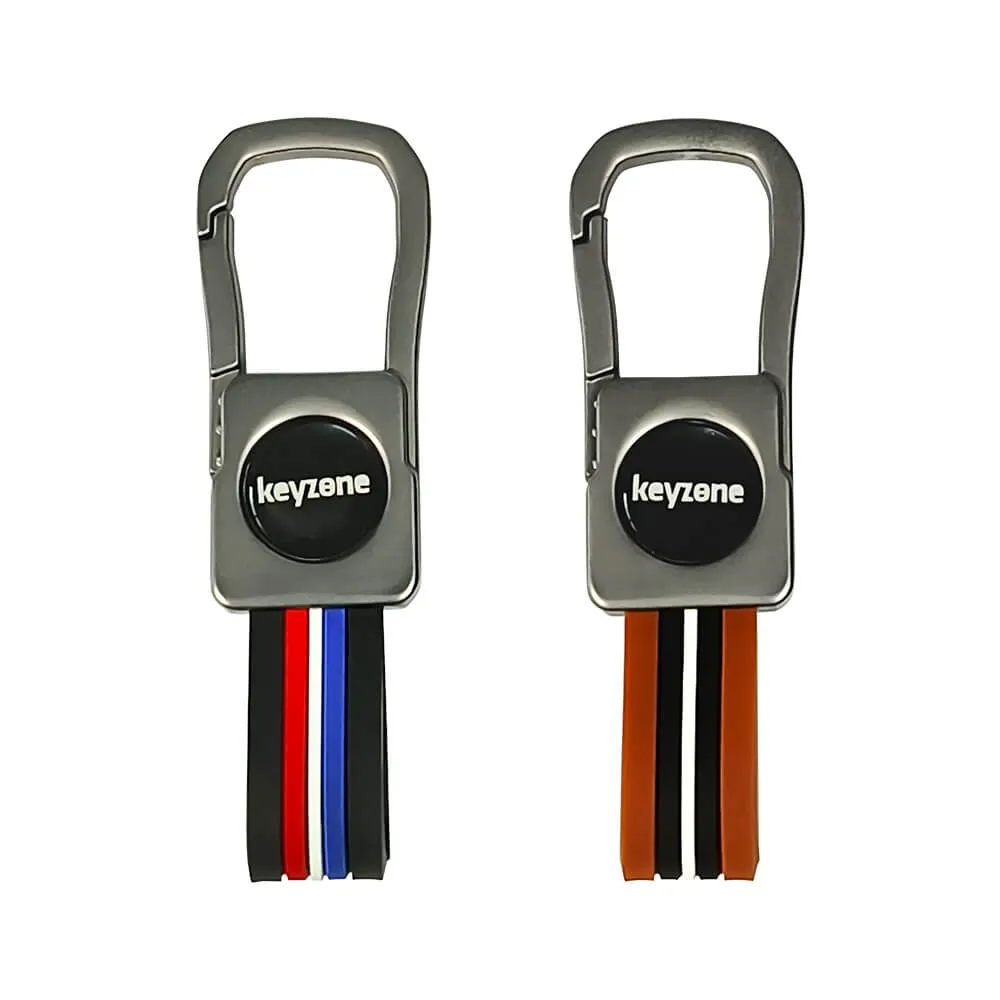 Keyzone pack of 2 metal striped keychain (KZMT_Packof2)