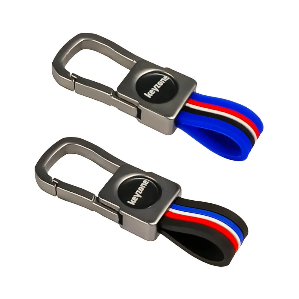 Keyzone pack of 2 metal striped keychain (KZMT_Packof2)