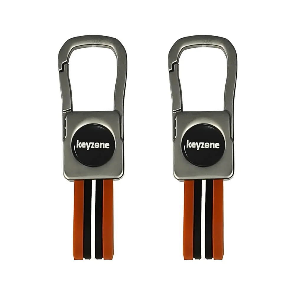 Keyzone pack of 2 metal striped keychain (KZMT_Packof2)