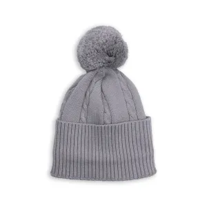 Knitted Pom Beanie - Drizzle