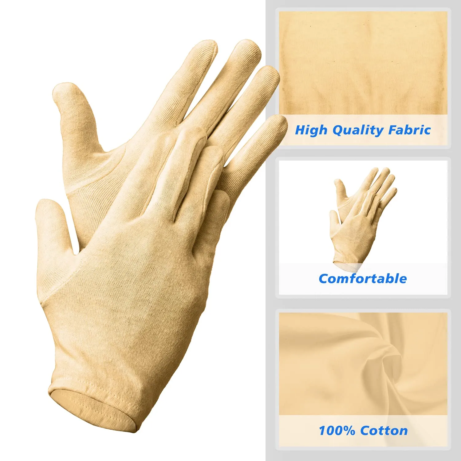 Kuber Industries Gloves | Cotton Summer Gloves | Protection From Sun Burns | Dust | Pollution | Gloves For Women | Gloves For Men | 2 Pair | Pack of 2 | Cream