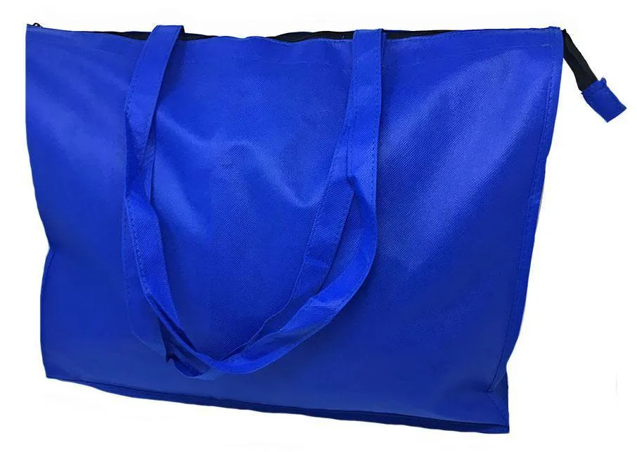 Large Big 20inch Zippered Reusable Grocery Shopping Tote Bags With Gusset