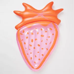 Luxe Lie-On Pool Float Strawberry Pink Berry