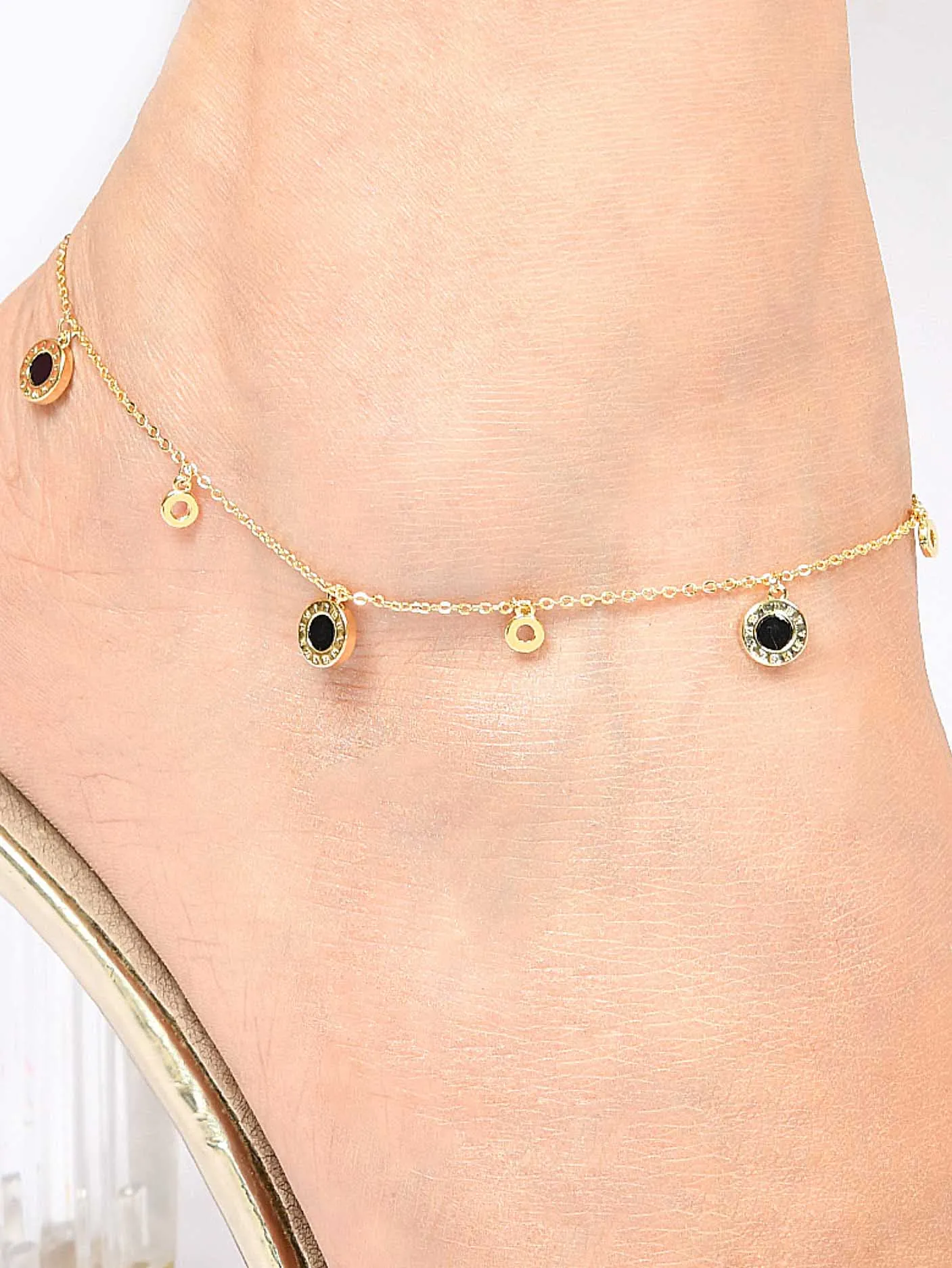 Metallic Charm Anklet