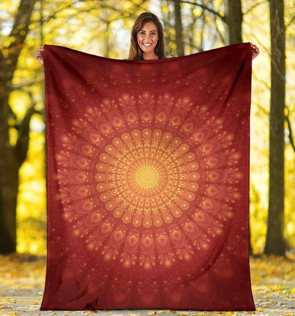 Peacock Feather Mandala - Sun | Blanket | Mandalazed