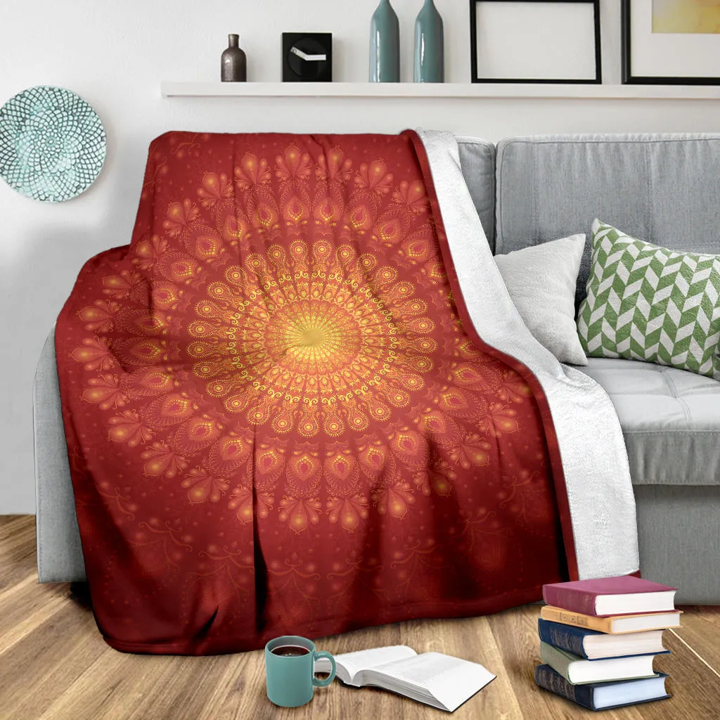 Peacock Feather Mandala - Sun | Blanket | Mandalazed