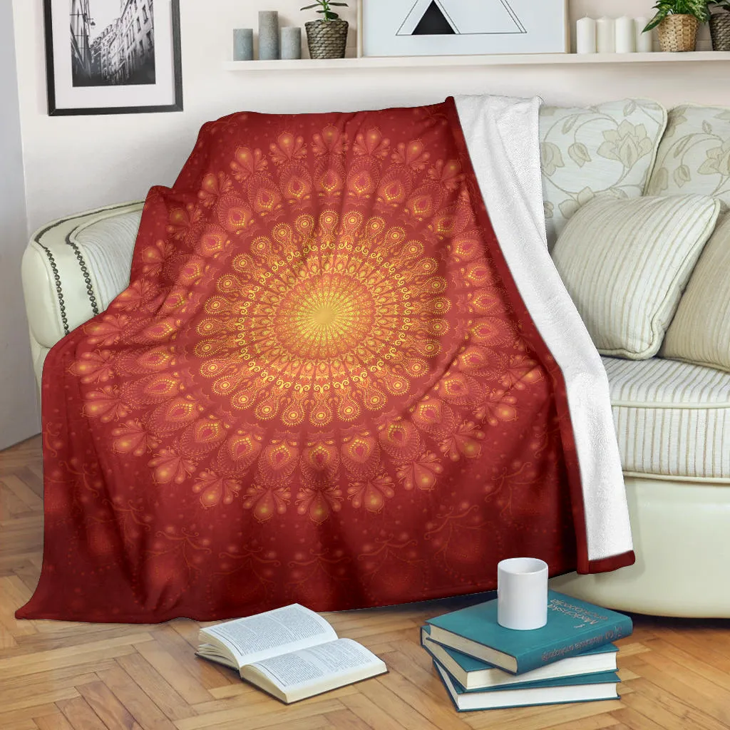 Peacock Feather Mandala - Sun | Blanket | Mandalazed