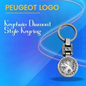 Peugeot Logo Keychain Diamond Style Keyring