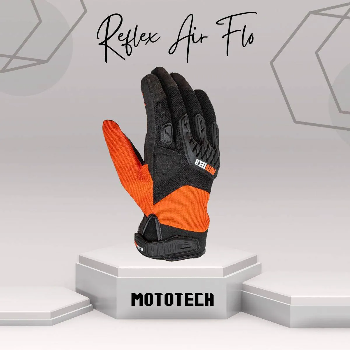 Reflex Air Flo Dual-Sport Motorcycle Riding Gloves - Orange