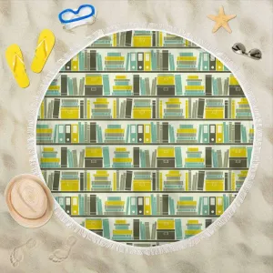 Round Beach Blanket Bookish Pattern