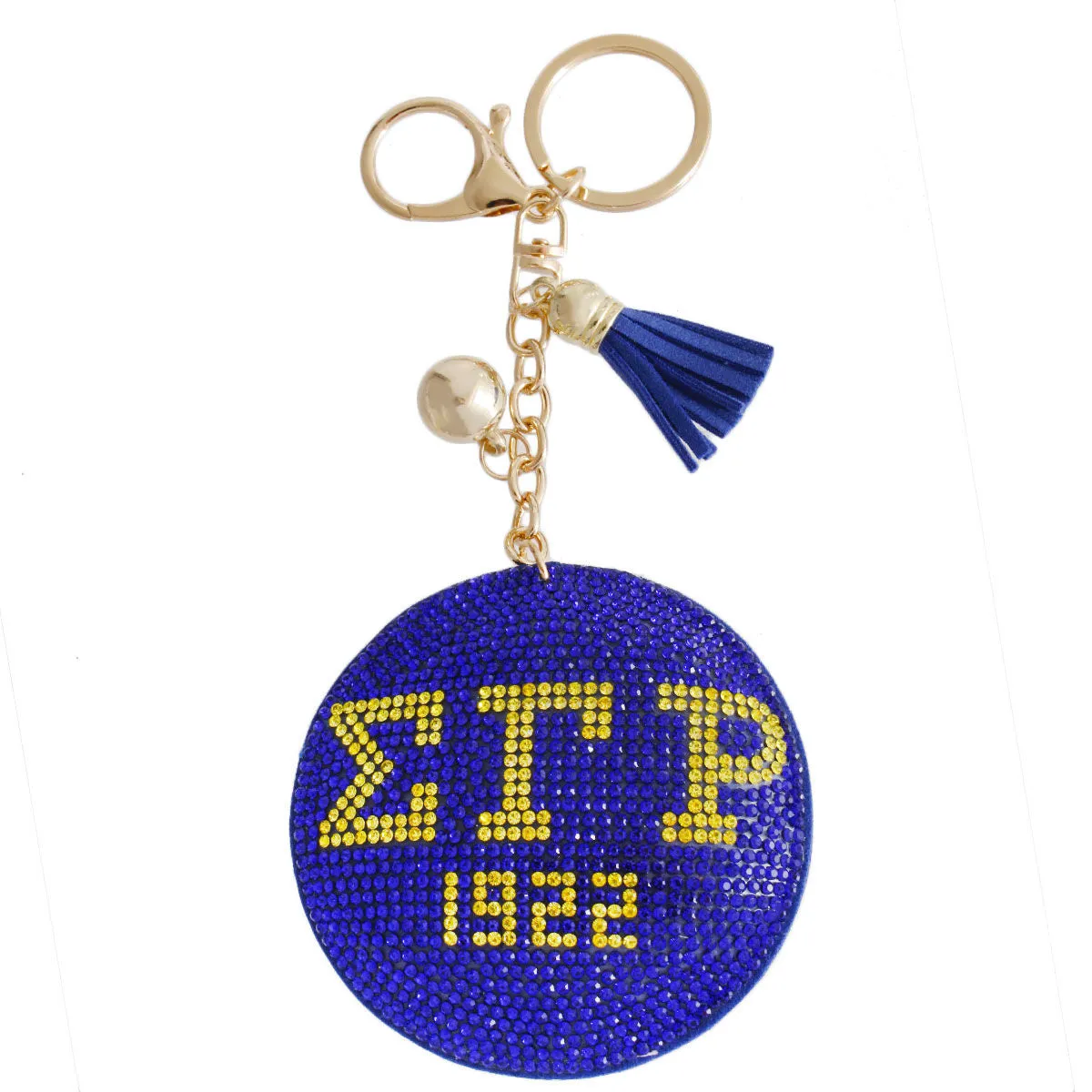 Sigma Gamma Rho Blue Gold Padded Sorority Keychain