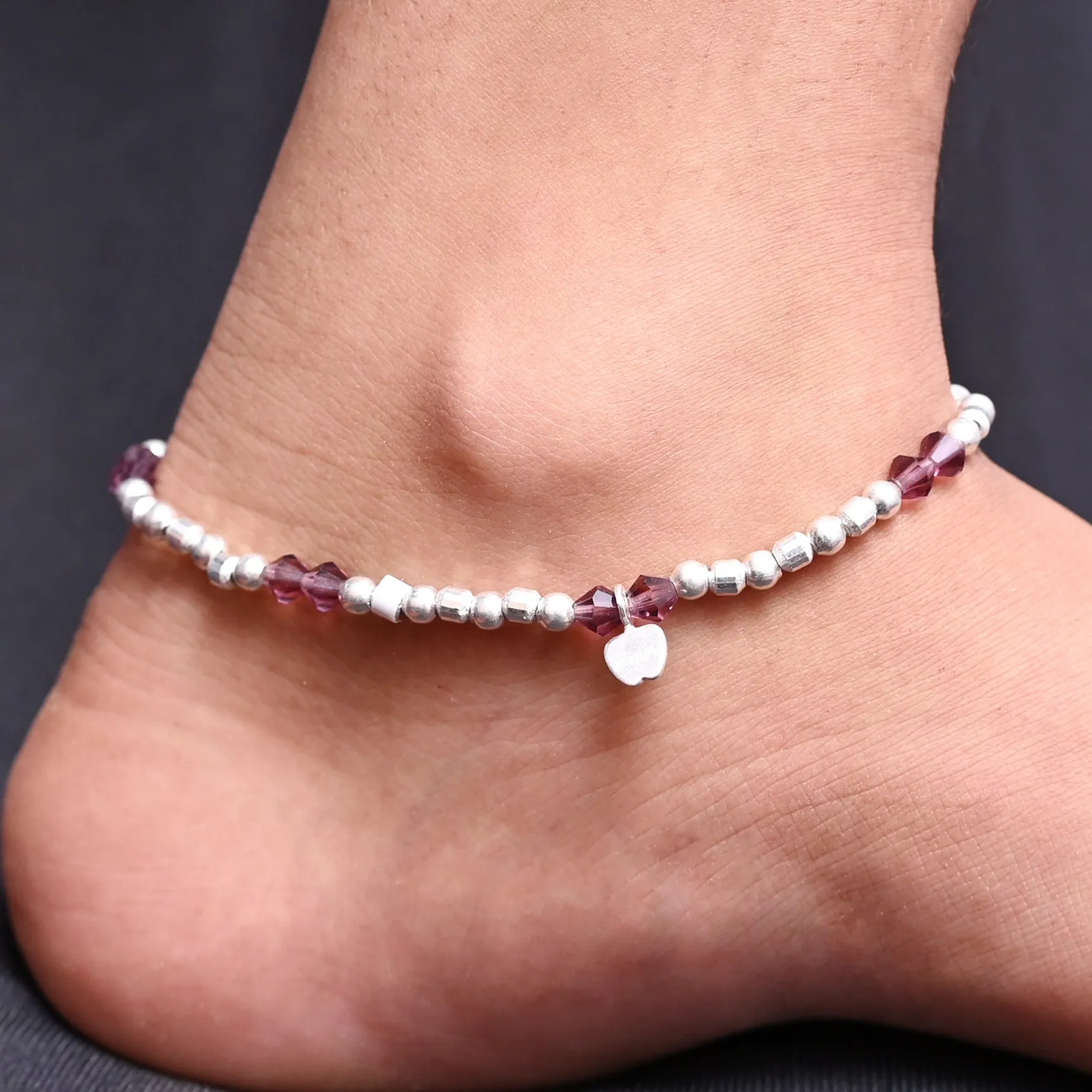 Silver Beads Anklet