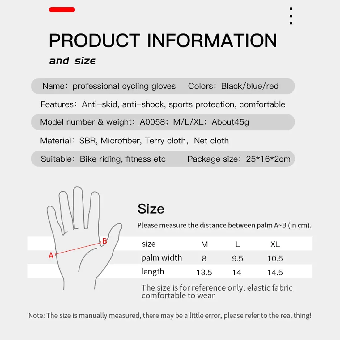 Summer Half Finger Cycling Gloves Breathable Anti Skid Wear Thicken Shockproof Pads Sports Riding Bicycle Motorbike Gloves Men