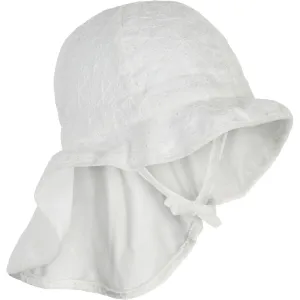 Summerhat Long Neck UPF50  w. Embroidery - White