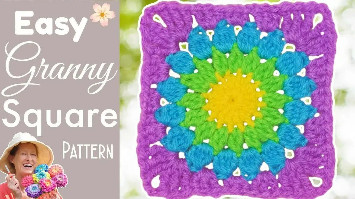 Sunburst Crochet Granny Square – Vibrant and Easy Pattern