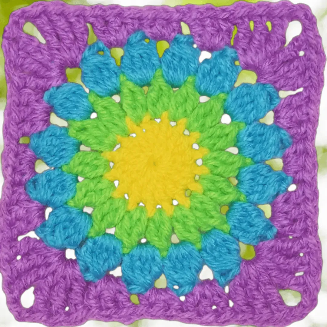 Sunburst Crochet Granny Square – Vibrant and Easy Pattern