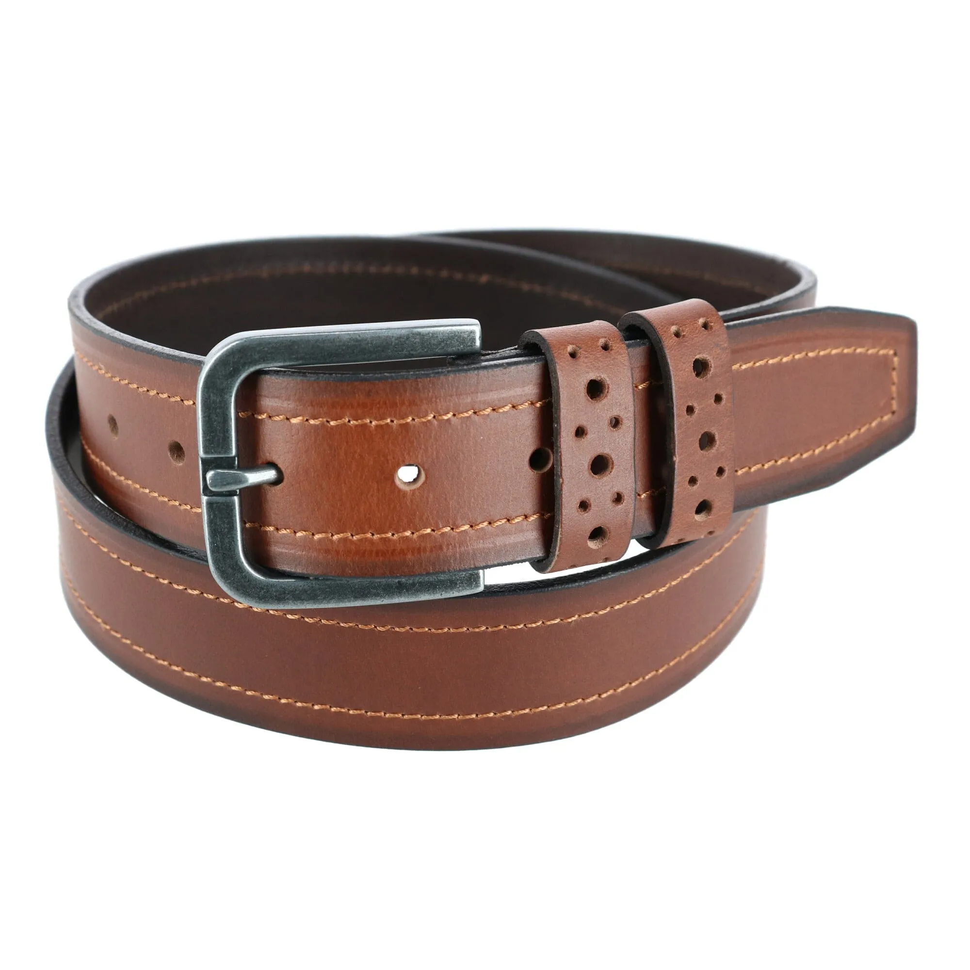 Tallia Men's Perforated Keeper Belt