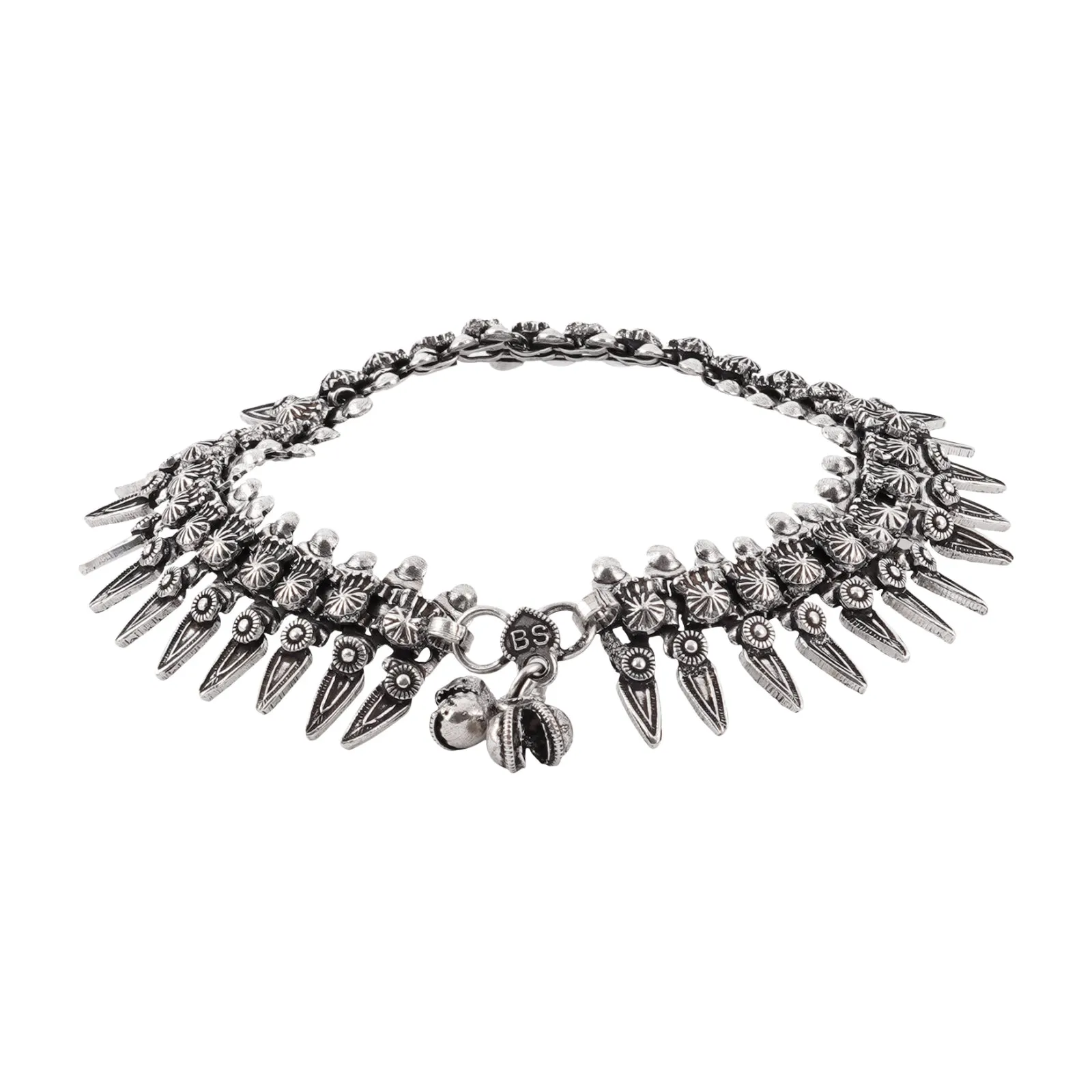 Teejh Rasa Silver Oxidised Anklets