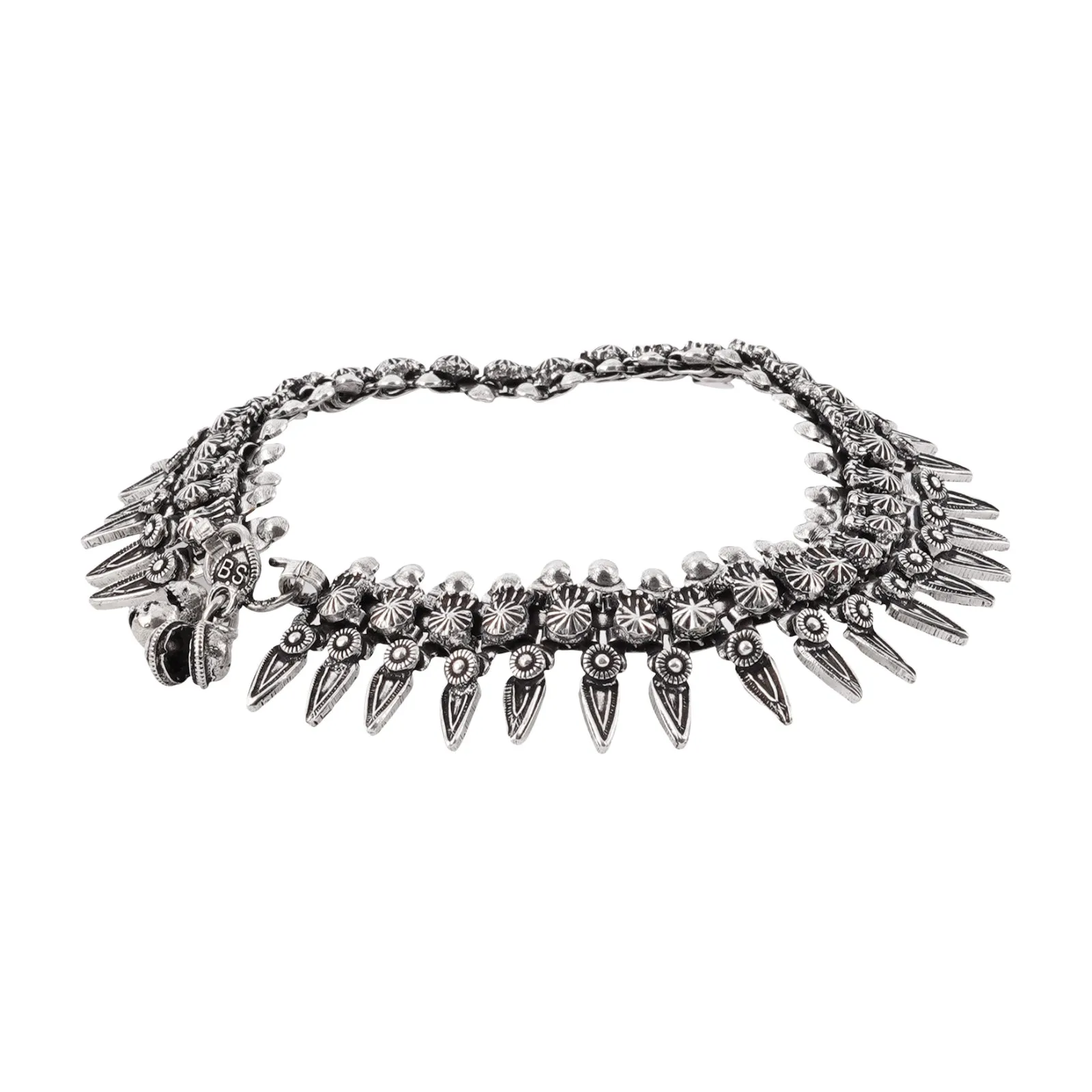 Teejh Rasa Silver Oxidised Anklets