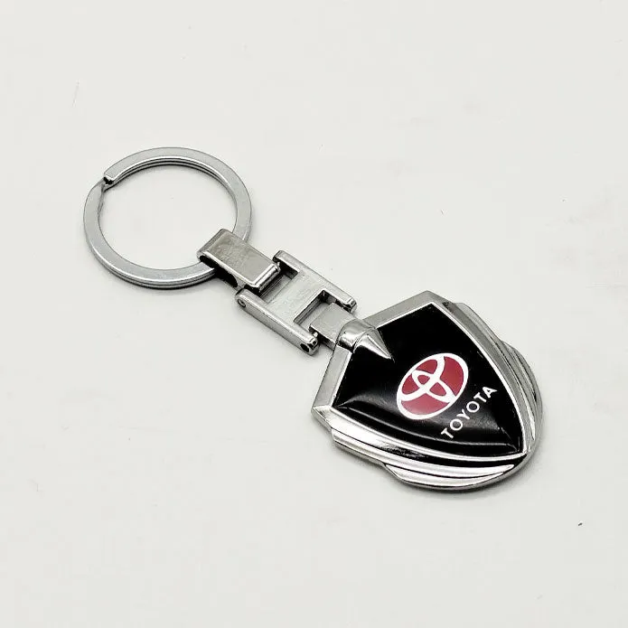 Toyota Metal Keychain Keyring - Black And Chrome