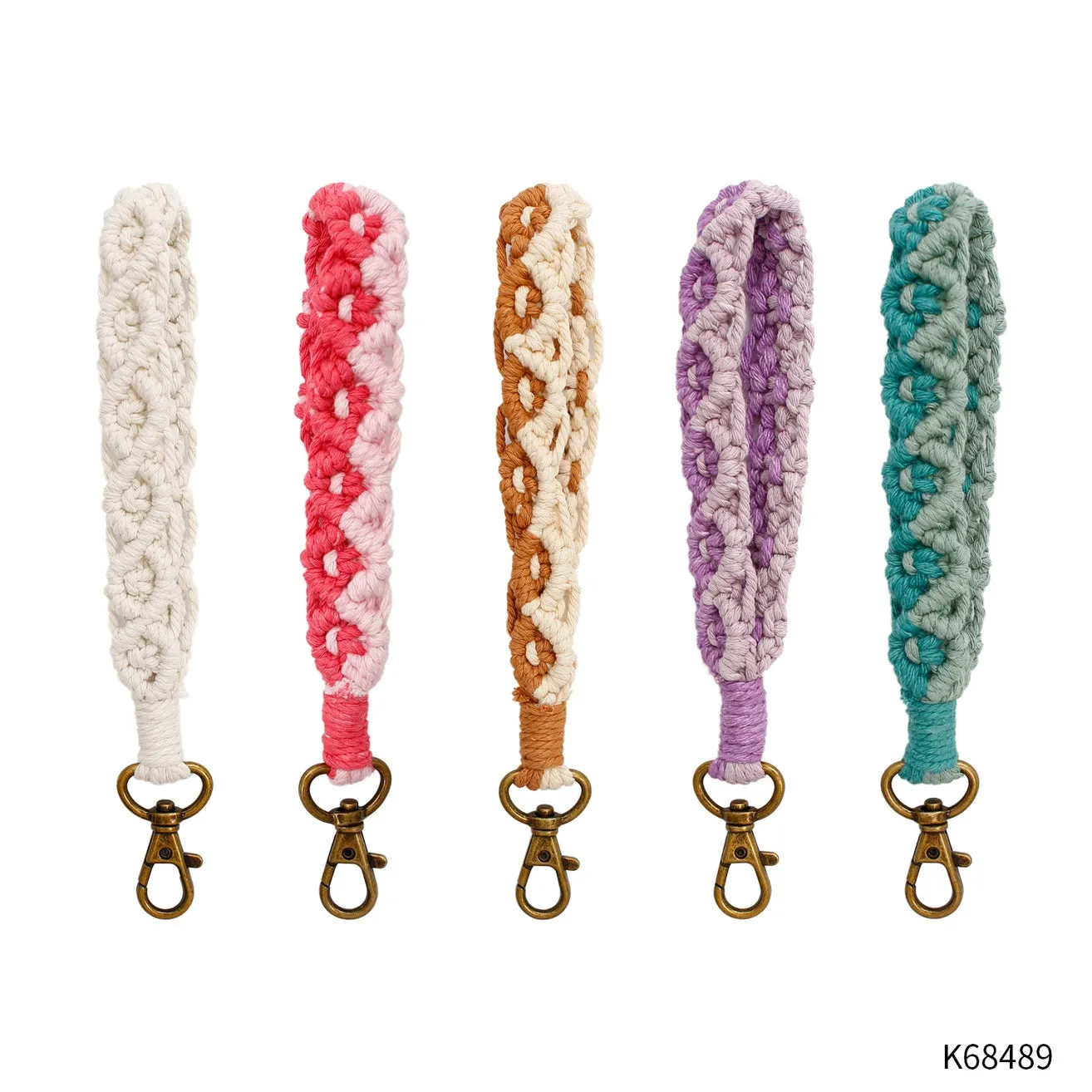 Two-Tone Braided Wristlet Keychain