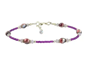 Violet Opal Starshine Crystal Anklet